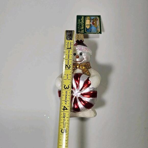 NWT Old World Christmas Glistening Peppermint Party Snowman Rare! HTF Retired - Picture 6 of 7